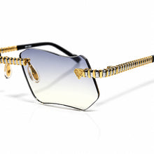 Magic Glasses - Two-Tone Whitegold & Gold Plated | Purple Gradient Shade | Diamond Shape Lens