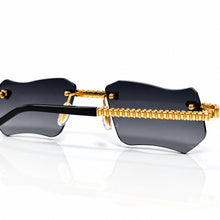 Magic Glasses - Gold Plated | Pitch Black Shade | Diamond Shape Lens