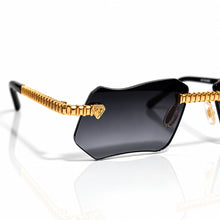 Magic Glasses - Gold Plated | Pitch Black Shade | Diamond Shape Lens