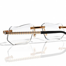 Magic Glasses - Two-Tone Whitegold & Rose Plated | Classy Transparant Shade | Diamond Shape Lens