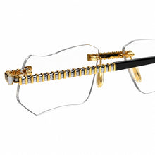 Magic Glasses - Two-Tone Gold & Whitegold Plated | Classy Transparent Shade | Diamond Shape Lens