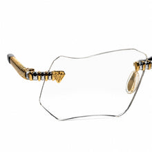 Magic Glasses - Two-Tone Gold & Whitegold Plated | Classy Transparent Shade | Diamond Shape Lens