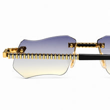 Magic Glasses - Two-Tone Whitegold & Gold Plated | Purple Gradient Shade | Diamond Shape Lens