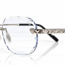 Nugget Glasses - Whitegold plated | Polished Diamond Cuts | Classy Transparent