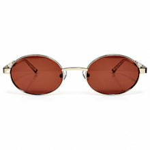 Ovoid Glasses - Whitegold Plated | Ruby Brown Shade | Polished Diamond Cut Lens