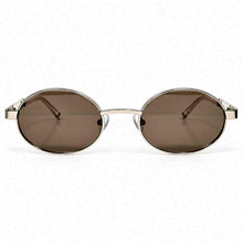Ovoid Glasses - Whitegold Plated | Chocolate Brown Shade | Polished Diamond Cut Lens