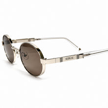 Ovoid Glasses - Whitegold Plated | Chocolate Brown Shade | Polished Diamond Cut Lens