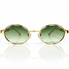Ovoid Glasses - Gold Plated | Luxury Green Shade | Diamond Cut Lens