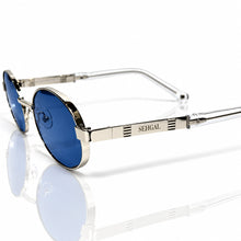 Ovoid Glasses - Whitegold Plated | Magical Blue Shade | Polished Diamond Cut Lens