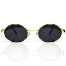 Ovoid Glasses - Gold Plated | Pitch Black Shade | Diamond Cut Lens