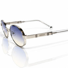 Ovoid Glasses - Whitegold Plated | Purple Gradient Shade | Polished Diamond Cut Lens