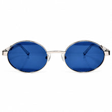 Ovoid Glasses - Whitegold Plated | Magical Blue Shade | Polished Diamond Cut Lens