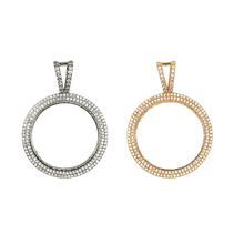 VVS Moissanite Double Row Photo Pendant – Silver 925 & Silver 925 Gold Plated