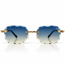 Nugget Glasses - Gold plated | Polished Diamond Cuts | Blue to Beige