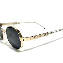 Ovoid Glasses - Gold Plated | Pitch Black Shade | Diamond Cut Lens