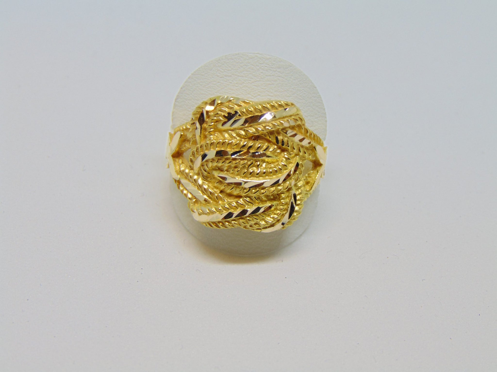Heren Mattenklopper ring Zilver - gold plated 017