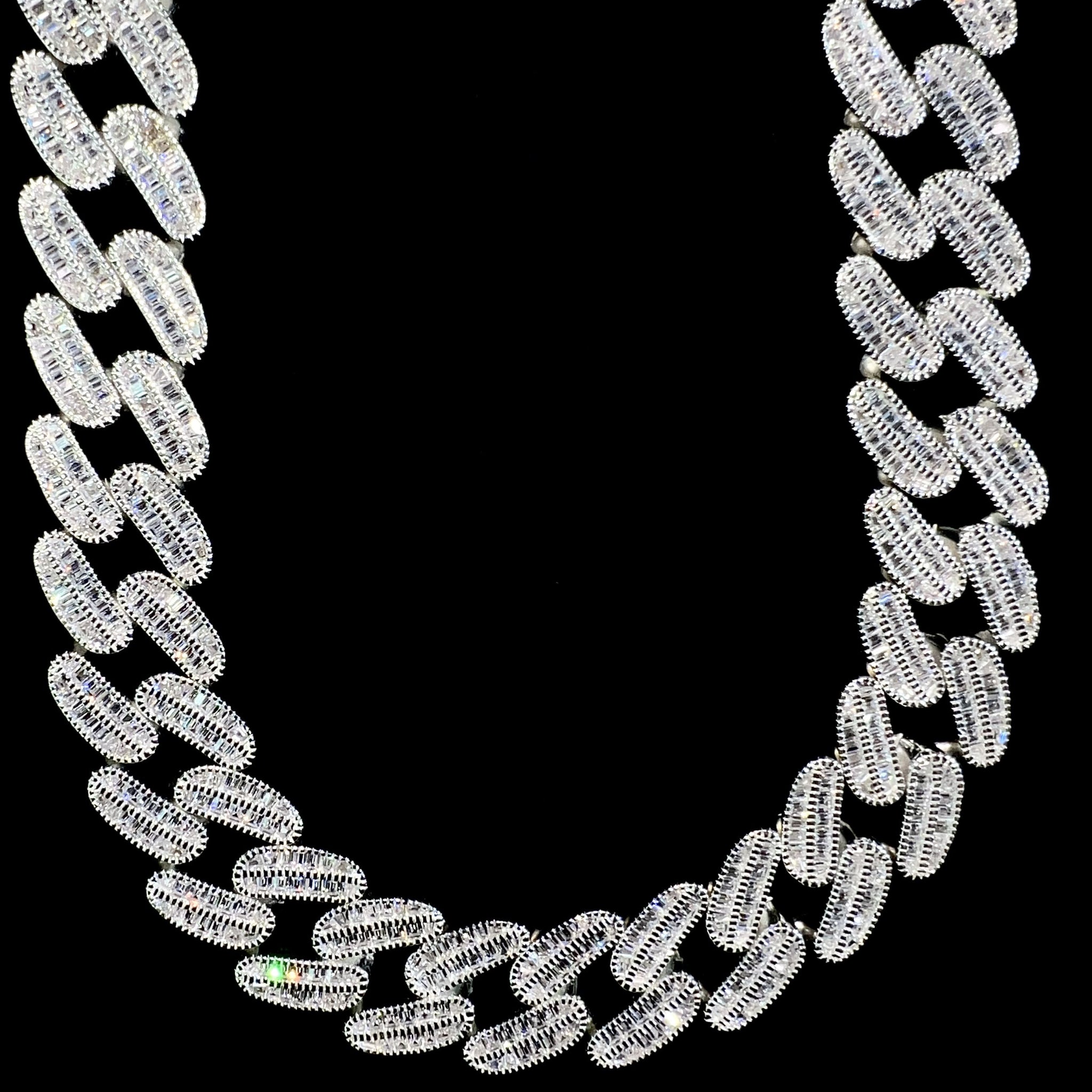 Baguette Cuban Link Chain - 60cm / 16mm - Silver 925 - Sehgal Dubai Collection