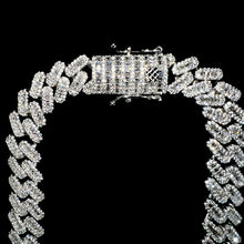 Baguette Cuban Prong Link Chain - 60cm / 12mm - Silver 925 - Sehgal Dubai Collection