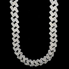 Baguette Cuban Prong Link Chain - 60cm / 10mm - Silver 925 - Sehgal Dubai Collection