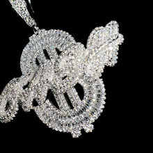 Iced Out Dollar-Cash Pendant - Baguettes - Silver 925 - Sehgal Dubai Collection