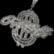 Iced Out Dollar-Cash Pendant - Baguettes - Silver 925 - Sehgal Dubai Collection