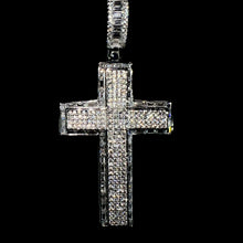 Iced Out Baguette Cross Pendant - Silver 925 - Sehgal Dubai Collection