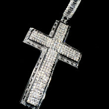 Iced Out Baguette Cross Pendant - Silver 925 - Sehgal Dubai Collection