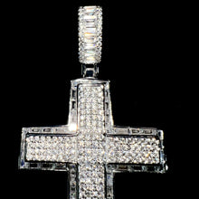 Iced Out Baguette Cross Pendant - Silver 925 - Sehgal Dubai Collection