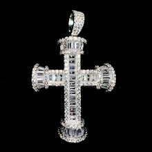 Iced Out Baguette Cross Pendant - Silver 925 - Sehgal Dubai Collection