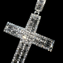 Iced Out Baguette Cross Pendant - Silver 925 - Sehgal Dubai Collection
