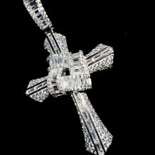 Iced Out Baguette Cross Pendant - Silver 925 - Sehgal Dubai Collection