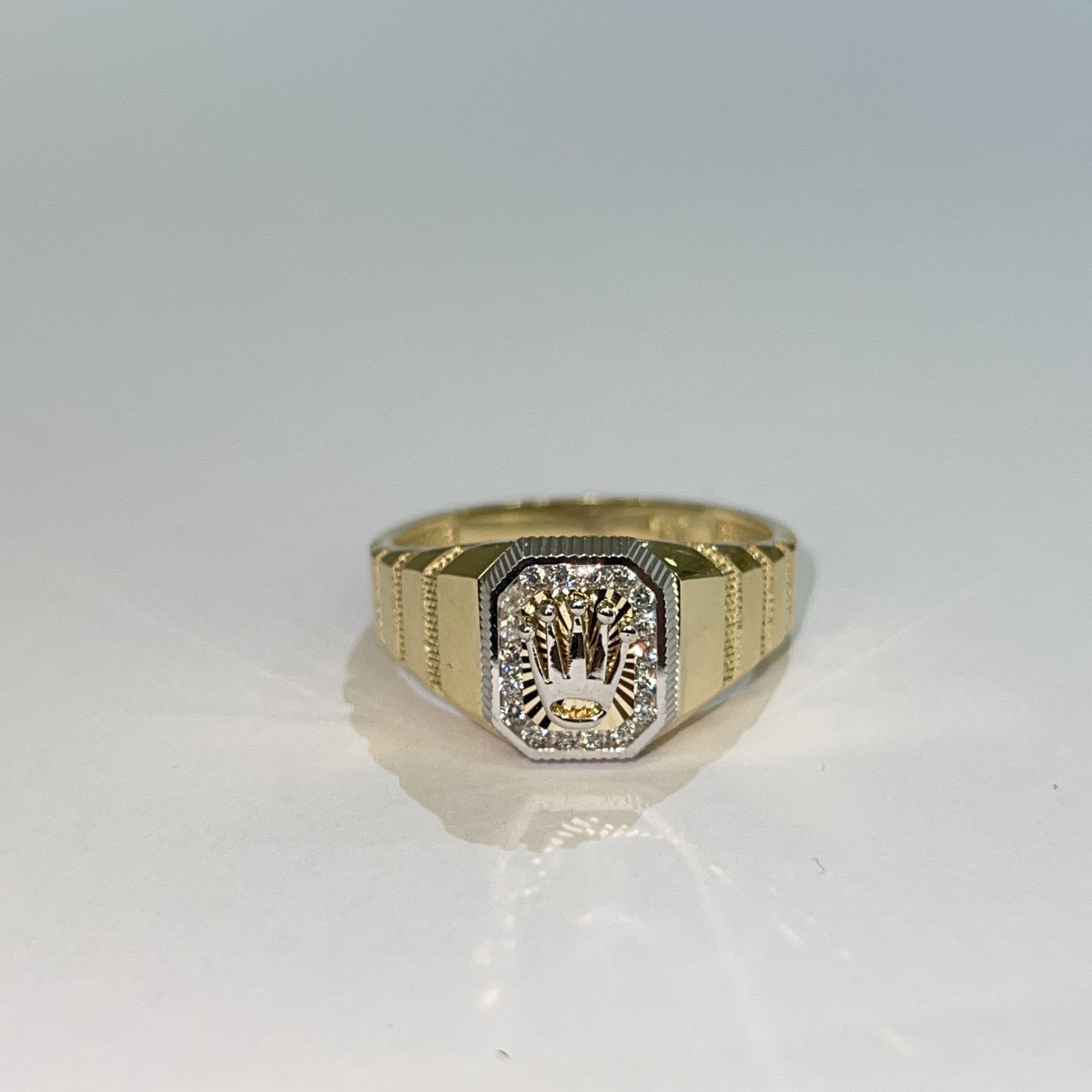 Bicolor Crown Ring - 14 carat gold
