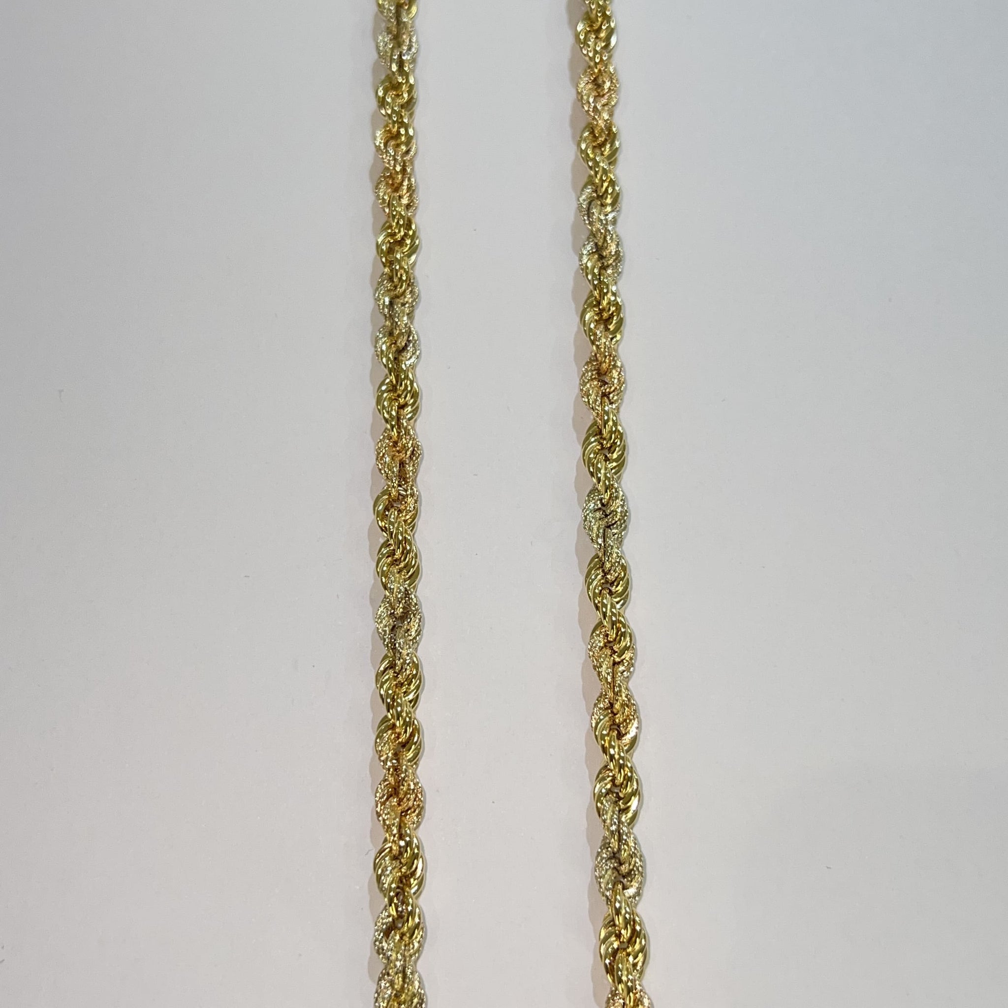 Tricolor Rope Chain - 18 carat gold - 70cm / 5.2mm - Yellow, Rose and Whitegold