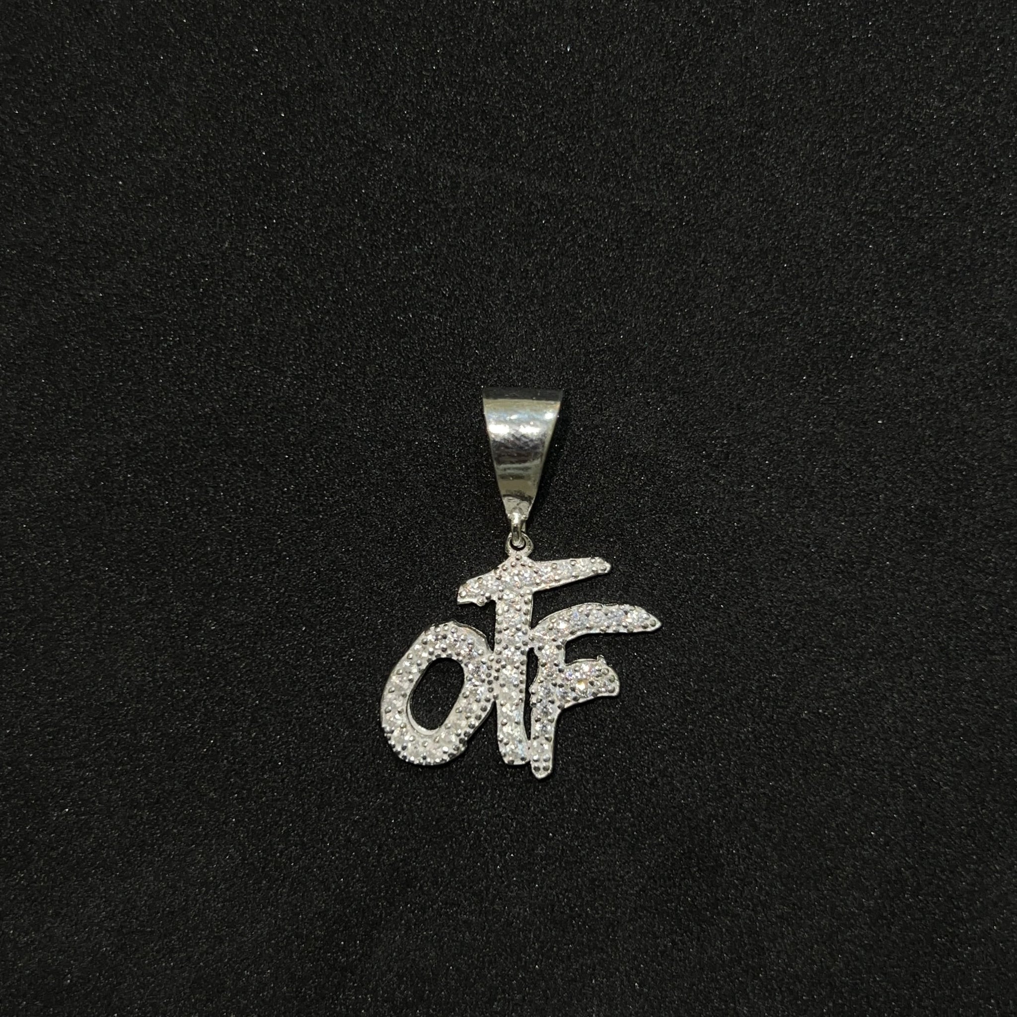 Mini Otf (Only the Fam) Pendant - Iced Out - Silver 925