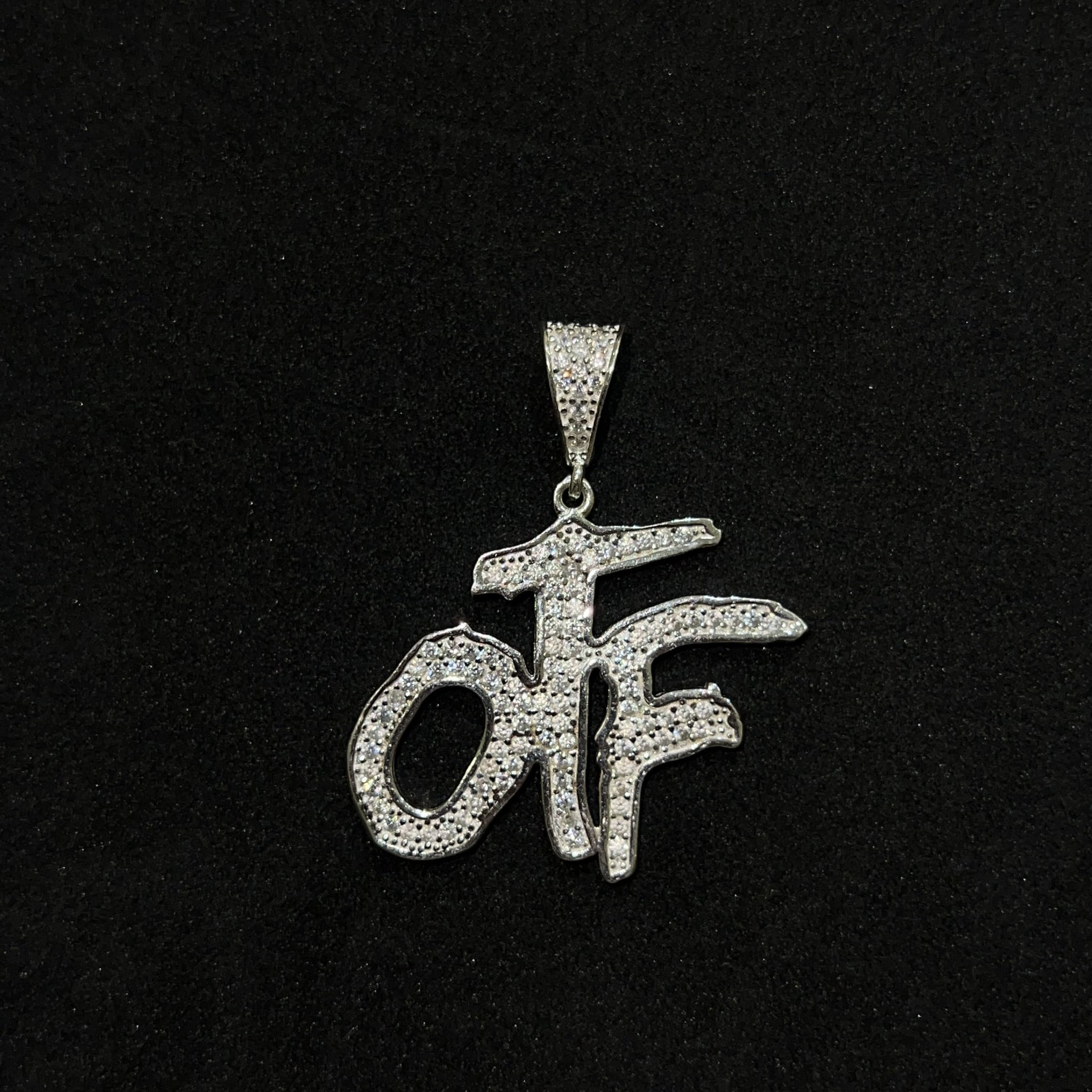 Mid-Size OTF (Only the Fam) Pendant - Iced Out - Silver 925
