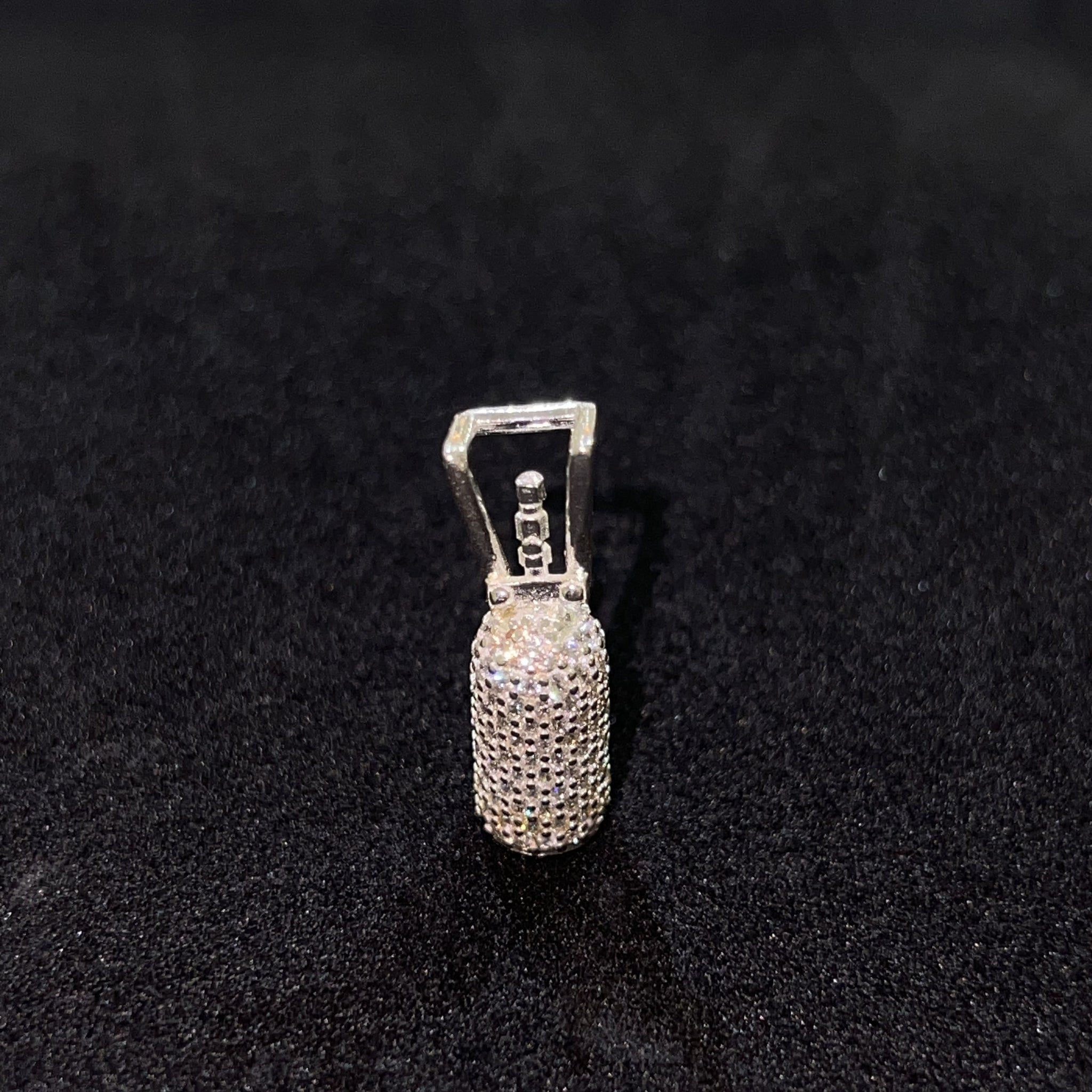 Mini Tank Pendant - 3d piece Iced out - Silver 925