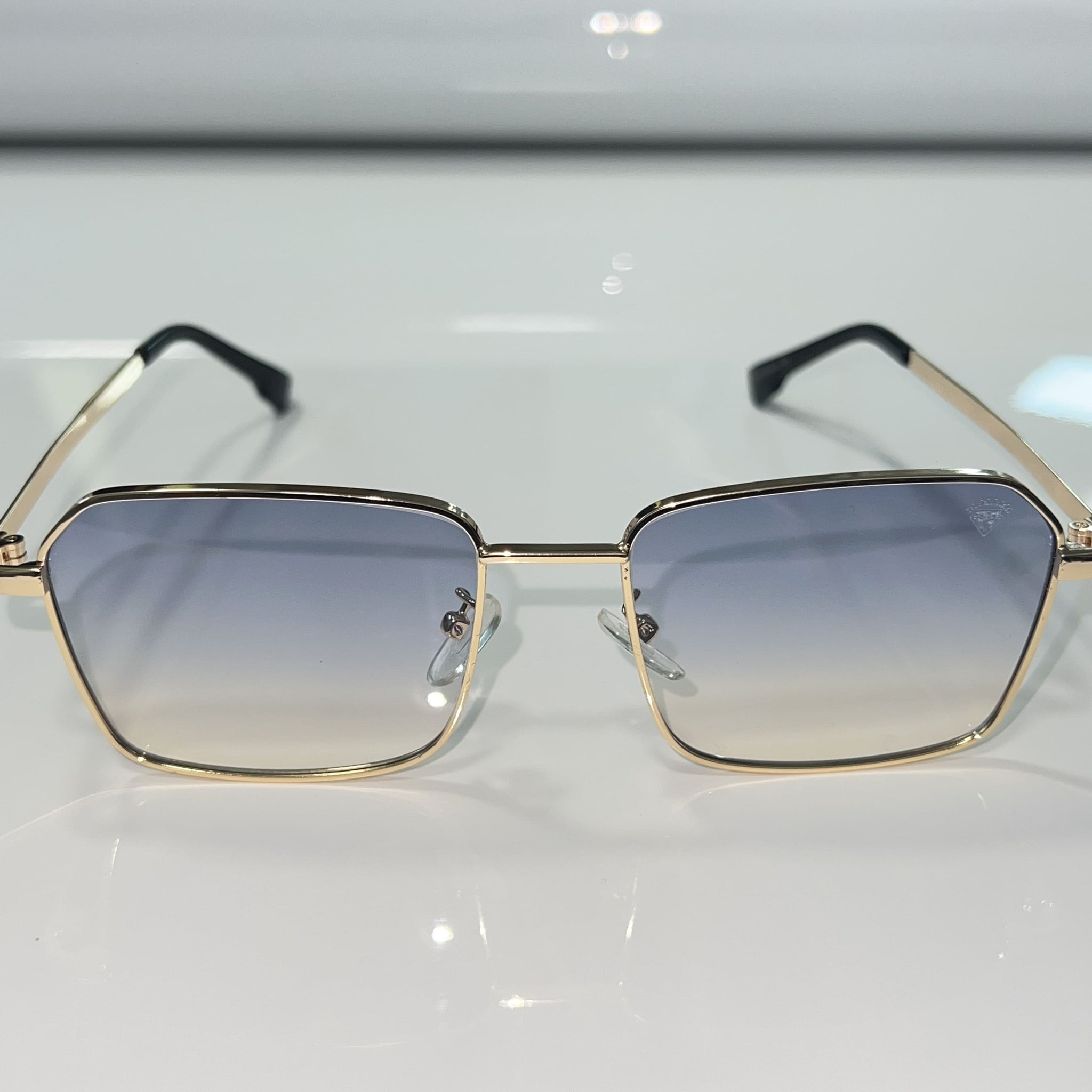 Celebrity Glasses - 14k gold plated - Sehgal Glasses - Blue Shade / Dark to Light