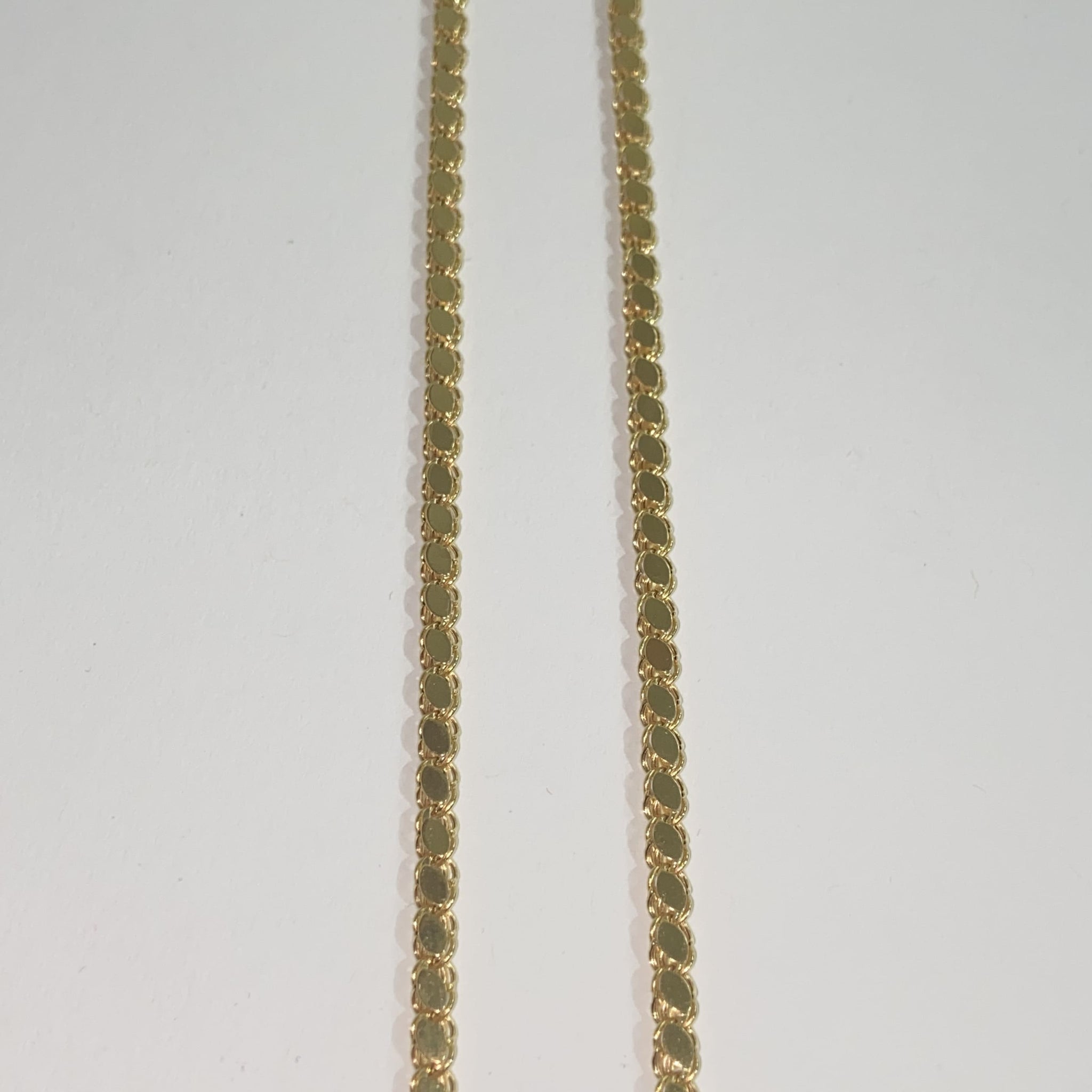 Diamond flat cut chain / ketting 274 - 14 karaat 55cm / 3 mm