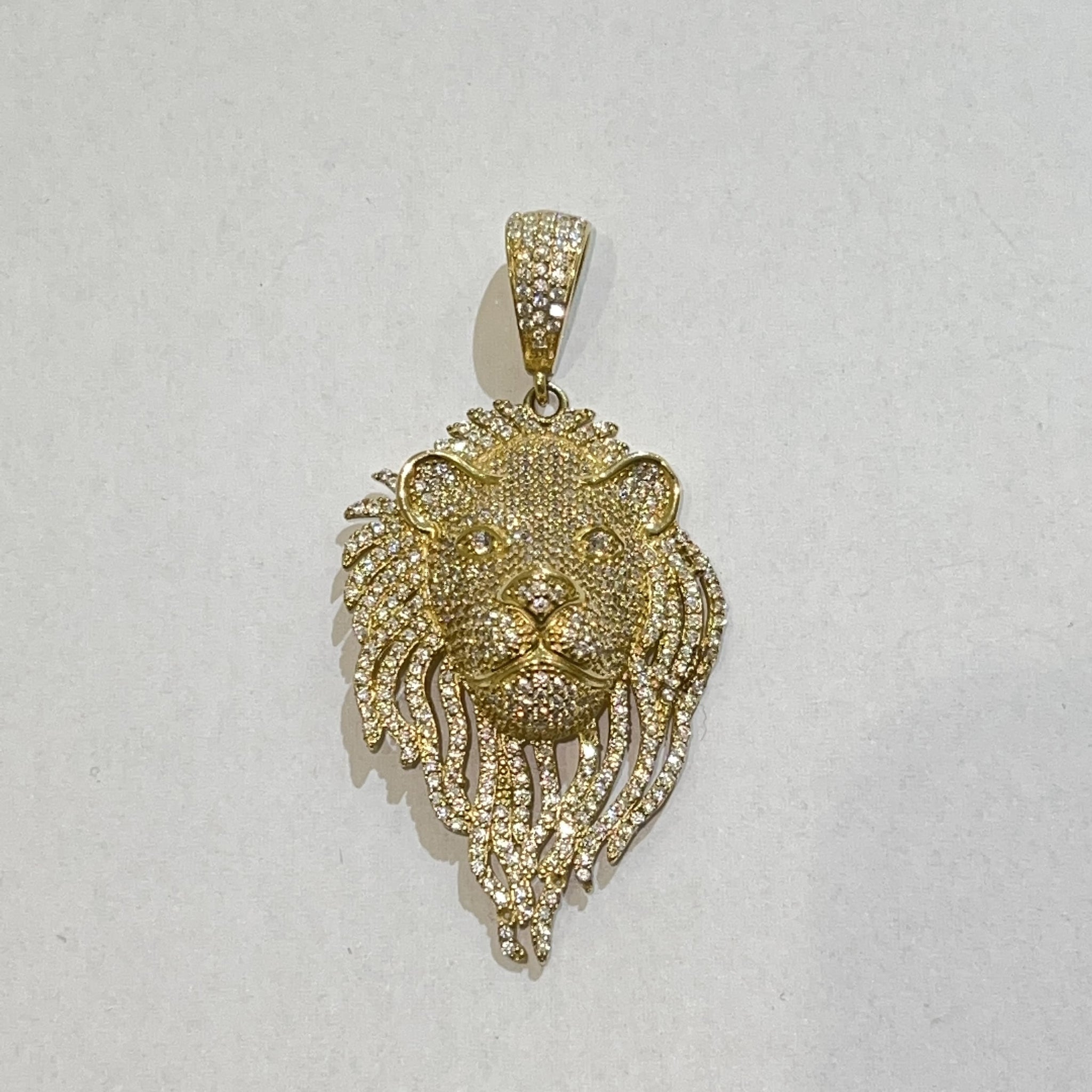 Lion Pendant -  Iced Out - 14 carat gold