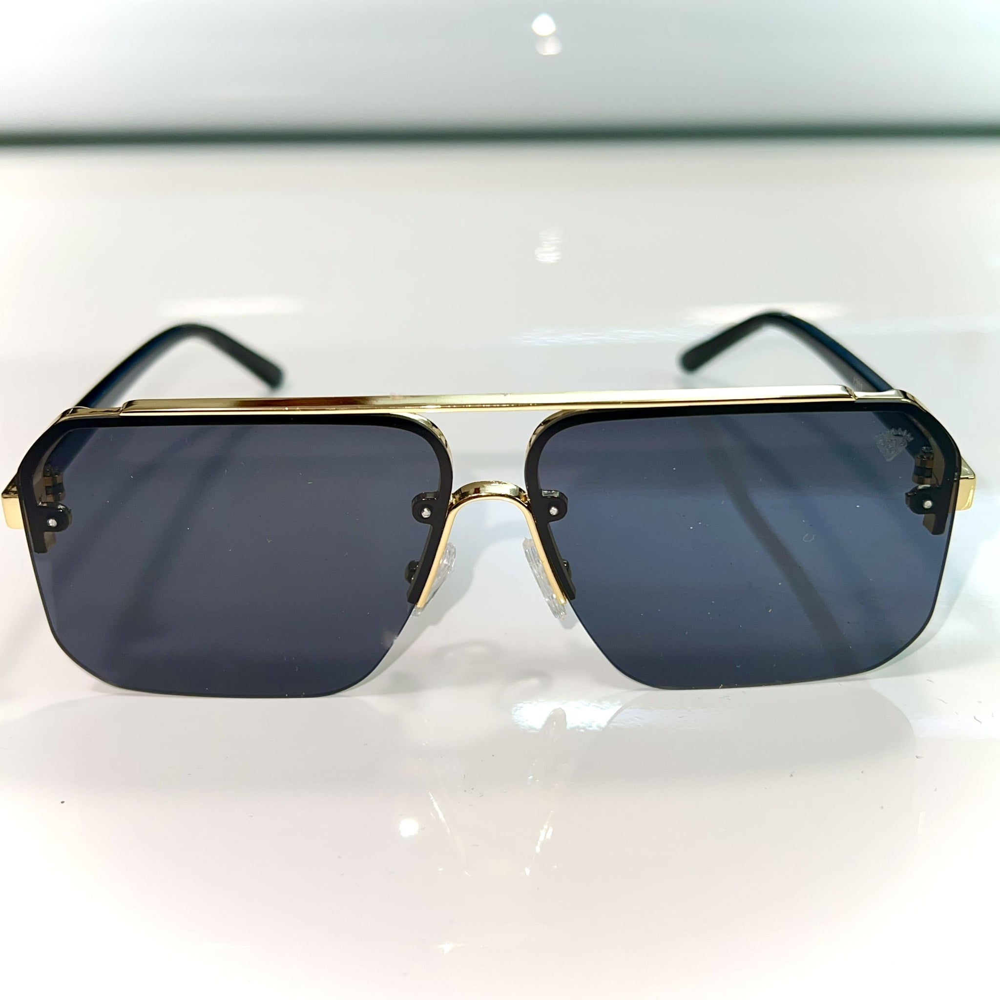 Macho Glasses - 14 carat gold plated / Silicon Side - Black Shade - Sehgal Glasses