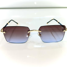 Eduardo Glasses - gold plated + Silicon side - Brown/Blue Shade - Sehgal Glasses
