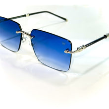 Eduardo Glasses - Silver 925 plated + Silicon side - Blue Shade - Sehgal Glasses