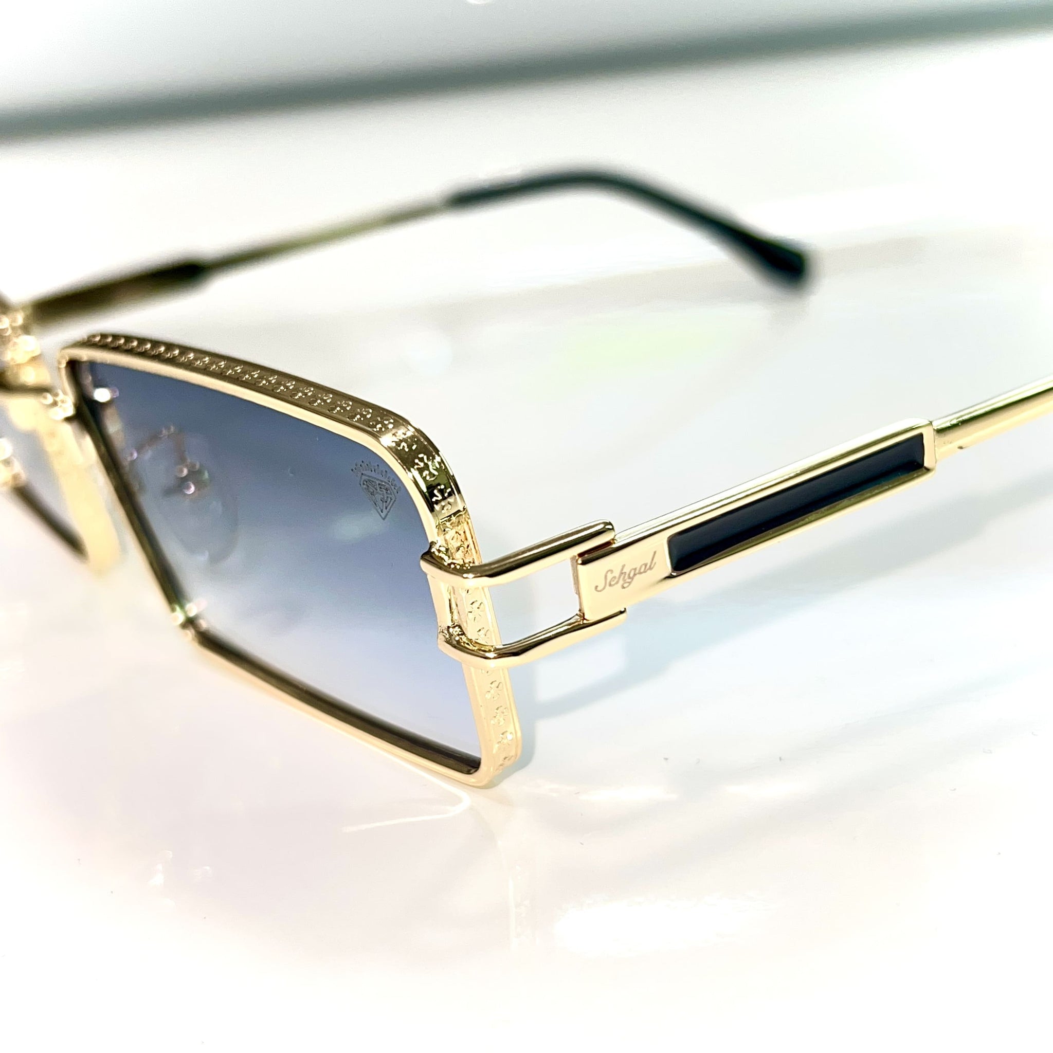 Opulent Glasses - 14 carat gold plated - Blue Shade - Sehgal Glasses