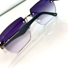 Dubai Glasses - whitegold plated / Silicon side - Blue Shade - Sehgal Glasses