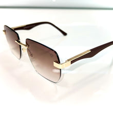 Dubai Glasses - gold plated / Silicon side - Brown Shade - Sehgal Glasses