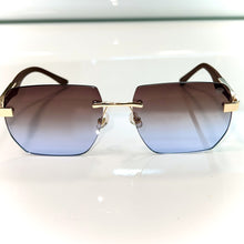 Dubai Glasses - gold plated / Silicon side - Brown/Blue Shade - Sehgal Glasses