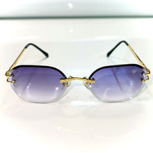 Pharaoh Glasses - Diamond cut / gold plated - Purple Shade - Sehgal Glasses