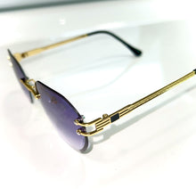 Pharaoh Glasses - Diamond cut / gold plated - Purple Shade - Sehgal Glasses