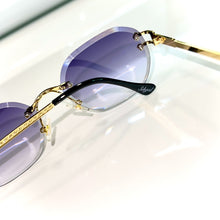 Pharaoh Glasses - Diamond cut / gold plated - Purple Shade - Sehgal Glasses