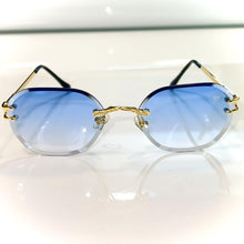 Pharaoh Glasses - Diamond cut / gold plated - Blue Shade - Sehgal Glasses